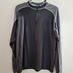 Kuhl Technikore 1/4 Zip Men's Size Large Hiking Outdoor Thumbholes Black Gray